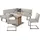 K+W Komfort & Wohnen Eckbankgruppe Spider II, (Set, 4-tlg), langer Schenkel 195cm, 2 Freischwinger, Auszugstisch in Breite 120 cm grau