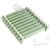Fivejoy Kleiderbügel Nano-Hosenständer Traceless Trouser Clip Home Storage Trocknen, (10 Stück Hosenbügel mit Clip Hosenbügel Rockbügel Clipbügel) grün