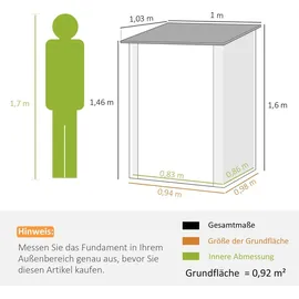 Outsunny Gerätehaus 1 x 1,03 m Braun