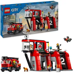 LEGO City 60414 Feuerwehrstation mit Drehleiterfahrzeug
