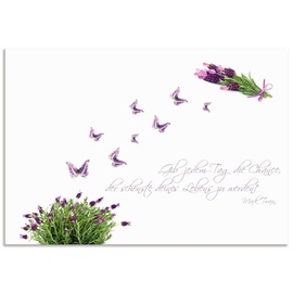 Artland Küchenrückwand »Lila Schmetterlinge an Lavendel«, (1 tlg.), Alu Spritzschutz mit Klebeband, einfache Montage, weiß