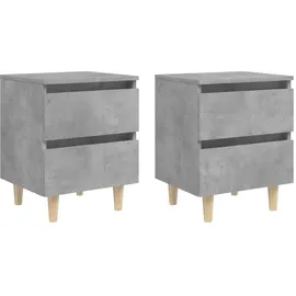 vidaXL Nachtschrank 2 Stk. 40 x 35 x 50 cm Betongrau