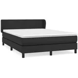 vidaXL Boxspringbett mit Matratze Schwarz 140x200 cm Kunstleder