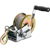 XPOtool Wiltec Handseilwinde bis 350kg Übersetzung 3,2:1 120x138x192mm, Winde mit 10m Drahtseil, Seilwinde handbetrieben, Handseilzug effizient,