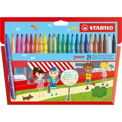Filzstift - STABILO power - 24er Pack - mit 24 verschiedenen Farben