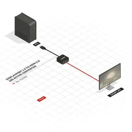 Lindy DisplayPort zu HDMI Adapter 15 cm Schwarz