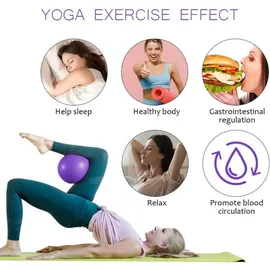 luxuskollektion Gymnastikball 25cm Soft Yoga Ball mit Strohhalm Blau-Lila