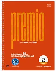 Premio Notizbuch Lin22 DIN A5 80 Blatt 90 g/m2 Rot 5 mm Kariert 6-Loch Gelocht