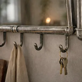 Haku-Möbel Wandgarderobe Pipe Anthrazit
