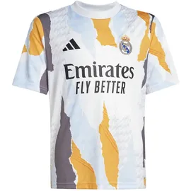 Real Madrid 24/25 Vor Dem Spiel Junior-kurzarm-t-shirt - White / Crew Orange / Charcoal / Glow Blue - 13-14 Jahre