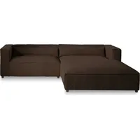 best mobilier ELA– 4-Sitzer Ecksofa rechts – cordsamt – 4-sitzer – moderner Stil Braun