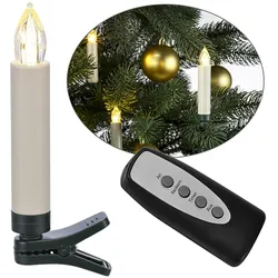 Haushalt International 10 LED Weihnachtskerzen Christbaumkerzen Lichterkette + Fernbedienung