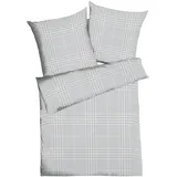 KAEPPEL Pure Kariert Silber 135 x 200 cm + 80 x 80 cm