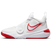 Nike Team Hustle D 11 Basketballschuh, Summit White/Track Red-White, 35.5