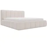 GRAINGOLD Polsterbett mit Bettkasten 180x200, Beige Bouclé, Cloud
