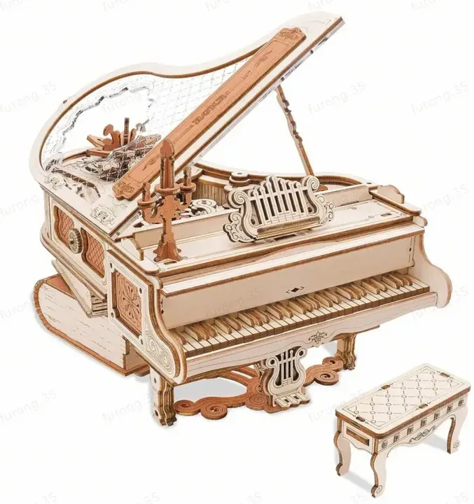 Robotime ROKR Magisches Klavier 3D Holzpuzzlebausatz 14 x 17 x 16,7 cm 1 Stück