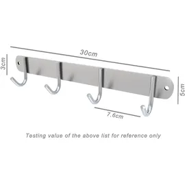 Intirilife Garderobenleiste Modell E 30 x 5 x 5 cm Silber