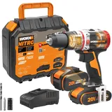 Worx 18 V Akku-Schlagbohrschrauber Masch 2Akkus+Koffer Akku-BL Schlagbohrschraub