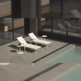 BEST Freizeitmöbel Paros Sonnenliege 196 x 76 x 36 cm Beige