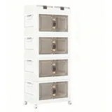Costway Aufbewahrungsbox 54,5 x 34,5 x 132 cm 4-tlg. weiß