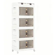Costway Aufbewahrungsbox 54,5 x 34,5 x 132 cm 4-tlg. weiß