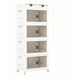 Costway Aufbewahrungsbox 54,5 x 34,5 x 132 cm 4-tlg. weiß