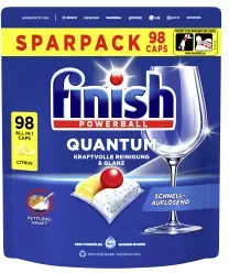 Finish Powerball Quantum All in-1, Spülmaschinentabs 98 Tabs - Packung, Cirtus