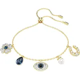 Swarovski Symbolica Armband Glücksklee, „Evil Eye“ und Hufeisen, Blau,