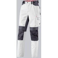 BP Workwear 1789-555-21 Arbeitshose - Gummizug im Rücken - Bundfalten - Normale Passform - Größe: 54s - Farbe: weiß/dunkelgrau