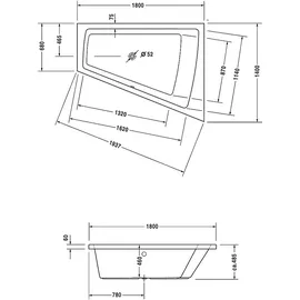 Duravit Paiova Badewanne 140 x 180 cm rechts (7002170000000)
