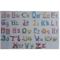 byup Schreibtischunterlage 58,5x38,5 cm / mit Alphabet 'ABC' (weiß, Filz)