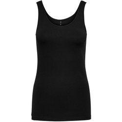 Only Damen Top ONLLIVE LOVE LIFE TANK TOP Schwarz Knopfleiste M