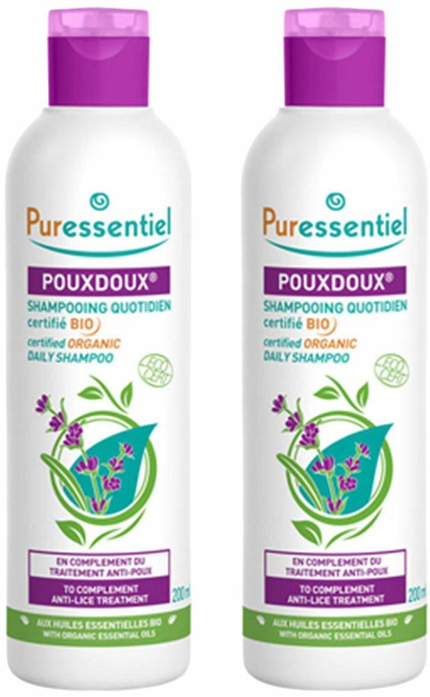 Puressentiel PouxDoux® Shampooing Quotidien Bio 2x200 ml shampooing