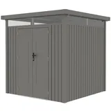 Juskys Gerätehaus Luzern Pro 5,3 m2 - Metall Geräteschuppen - wetterfest & abschließbar - Taupe