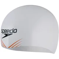 Speedo Unisex-Adult Fastskin Badekappe, Weiß/Dragonfire/Schwarz, S