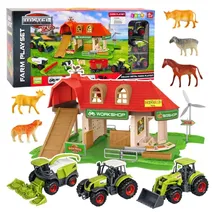LeanToys Bauernhof mit Traktoren und Tieren 42el
