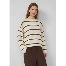 s.Oliver Gestreifter Pullover im Relaxed Fit Beige/Braun 4XL