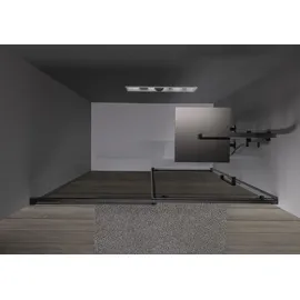 Bernstein Nischendusche DX906 FLEX 1000 mm mit Schiebetür grauem 8 mm Sicherheitsglas, Nano-Beschichtung, flexibler Montage und schwarzen Profilen für modernes Baddesign