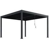 Green Spirit Pergola 4x4 m mit Lamellendach anthrazit, Aluminium - Lamellen Pavillon, Terrassenüberdachung, - Bellavista / Green Spirit - 2 Jahre Gewährleistung - mind. 14 Tage Rückgaberecht - Grau