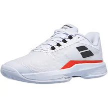 Babolat - Tennisschuhe Herren, Jet Tere 2 All Court, Größe 40, Weiß Strike Rot, Leichtes und Langlebiges Material, Komfort und Halt für Clubspieler - 40 EU
