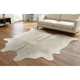 KUHFELL online & NOMAD Fellteppich KUHFELL STIERFELL GRAU BEIGE NATUR 210 x 180 cm ECHTFELL TEPPICH