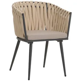 Mendler HWC-N38 Gartenstuhl 61 x 61 x 82 cm creme 2 St.