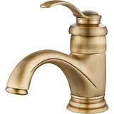 Mumu - Retro-Badezimmer-Wasserhahn, Einhebel-Waschtischmischer aus Messing, moderner Waschtisch-Wasserhahn mit verstellbarem Heiß- und Kaltwasser,