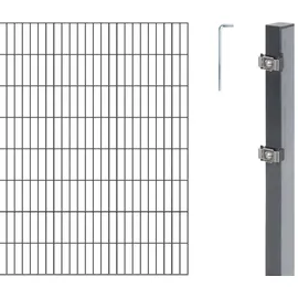 GAH Alberts Doppelstabmattenzaun 400 x 180 cm Anthrazit