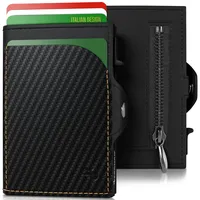 PAGO-POP Slim Wallet | Geldbeutel Herren, Wallets For Men, Kartenetui Herren, Smart Wallet Herren, Cardholder Herren, Slim Wallet mit Münzfach, Geldbörse Herren Klein, Karten Portemonnaie, kohlschwarz