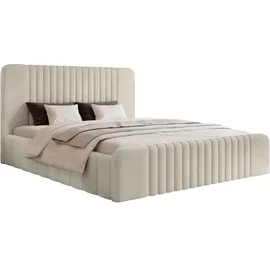 FEDVE Polsterbett, Beige, Textil, 160x200 cm, Schlafzimmer, Betten, Polsterbetten