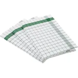 Ross 3er Pack Halbleinen Geschirrtücher Exclusiv Karo Weißfond 50x70 cm | grün - grün
