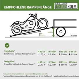 Trutzholm Rollstuhlrampe klappbar 213 cm Traglast 272 kg Alu grau schwarz beschichtet