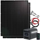 Tragbare Powerstation & Solar-Generator 1.229 Wh, USV, 2x 215-W-Panel