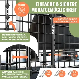 Lovpet LovPet® Hundegitter Auto, Autoschutzgitter Trenngitter Universal, verstellbare Breite, Kofferraum Autogitter Maße 30 x 91-153 cm ... - Schwarz